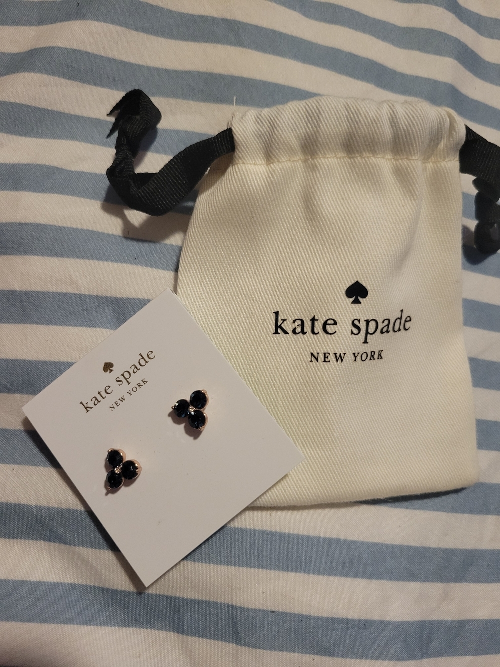 kate spade New York Kids Black Clover Stud Earrings